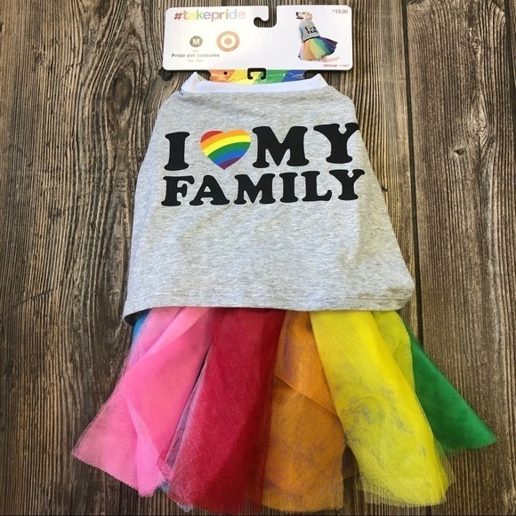 NWT Target I Heart My Family Gay Pride LGBTQ+ Pet Costume Tutu - Picture 5 of 10